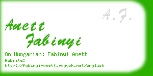 anett fabinyi business card